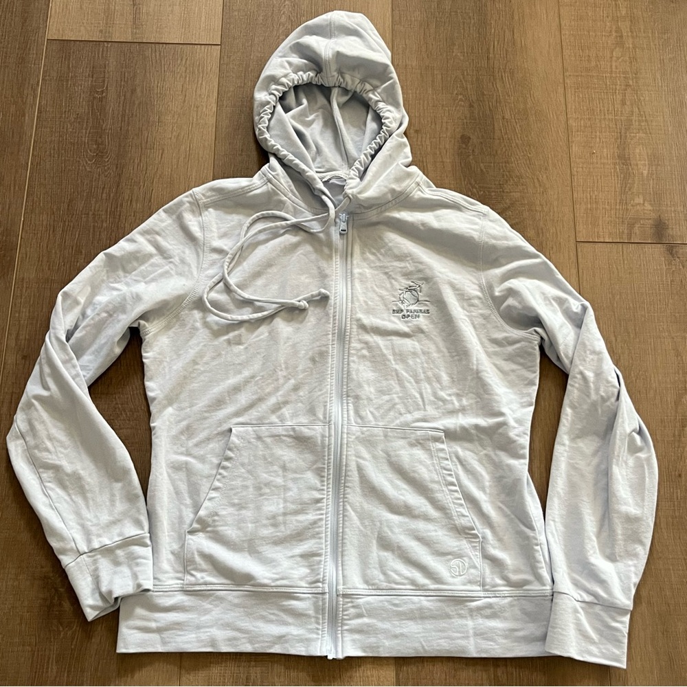 Straight Down Long Sleeve Cotton‎ Hoodie Women Medium Golf Bank Logo Light Blue - Picture 11 of 13